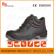 Calçados de segurança de couro de corte médio sapatos de trabalho suave (snf5249)